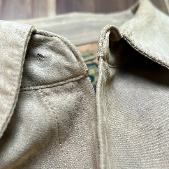 Bruno Sueded Microfiber Shirt Men's XL Brown Good Italian Design Long Sleeve - Picture 5 of 6